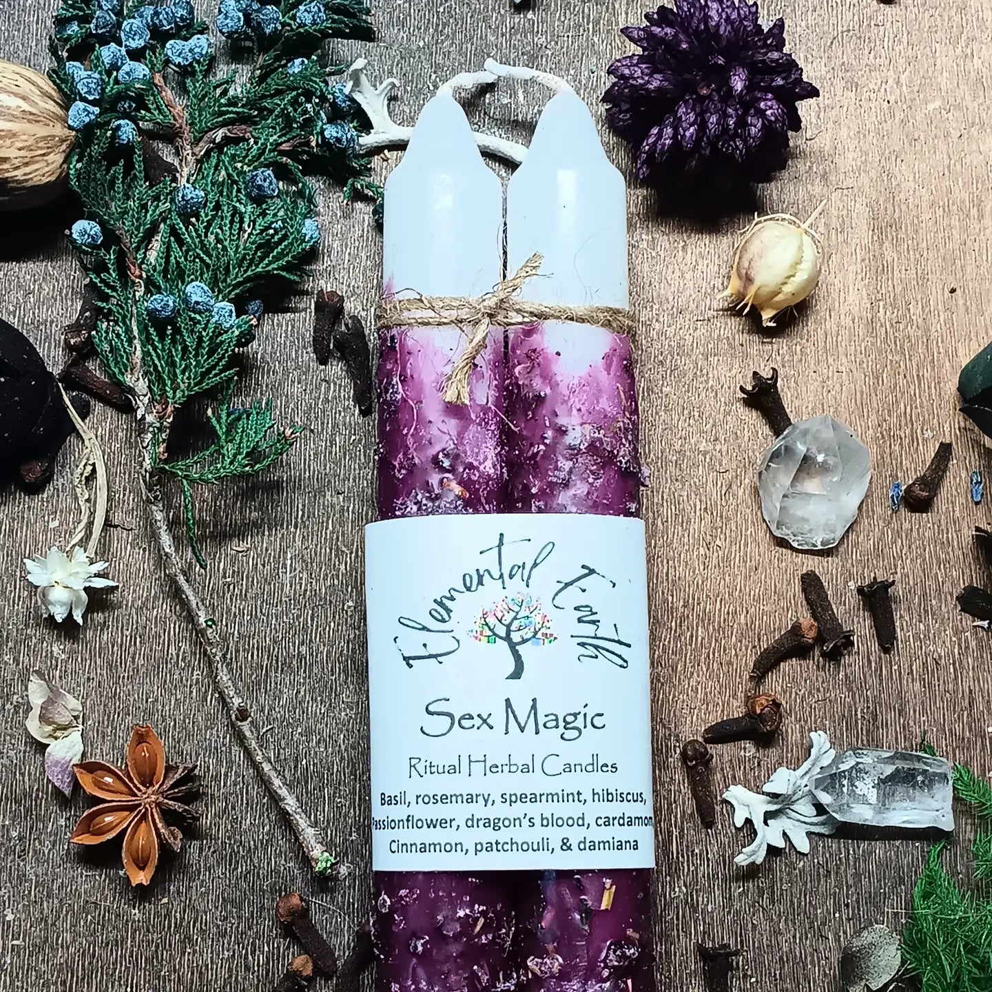 Elemental Earth Shop Valentine's Herbal Candles