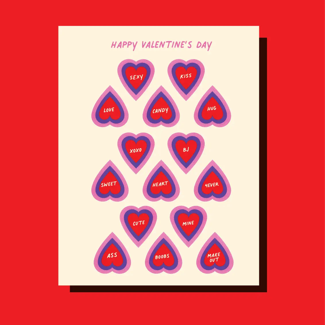 OffensiveDelightful Candy Hearts Funny Valentine Card