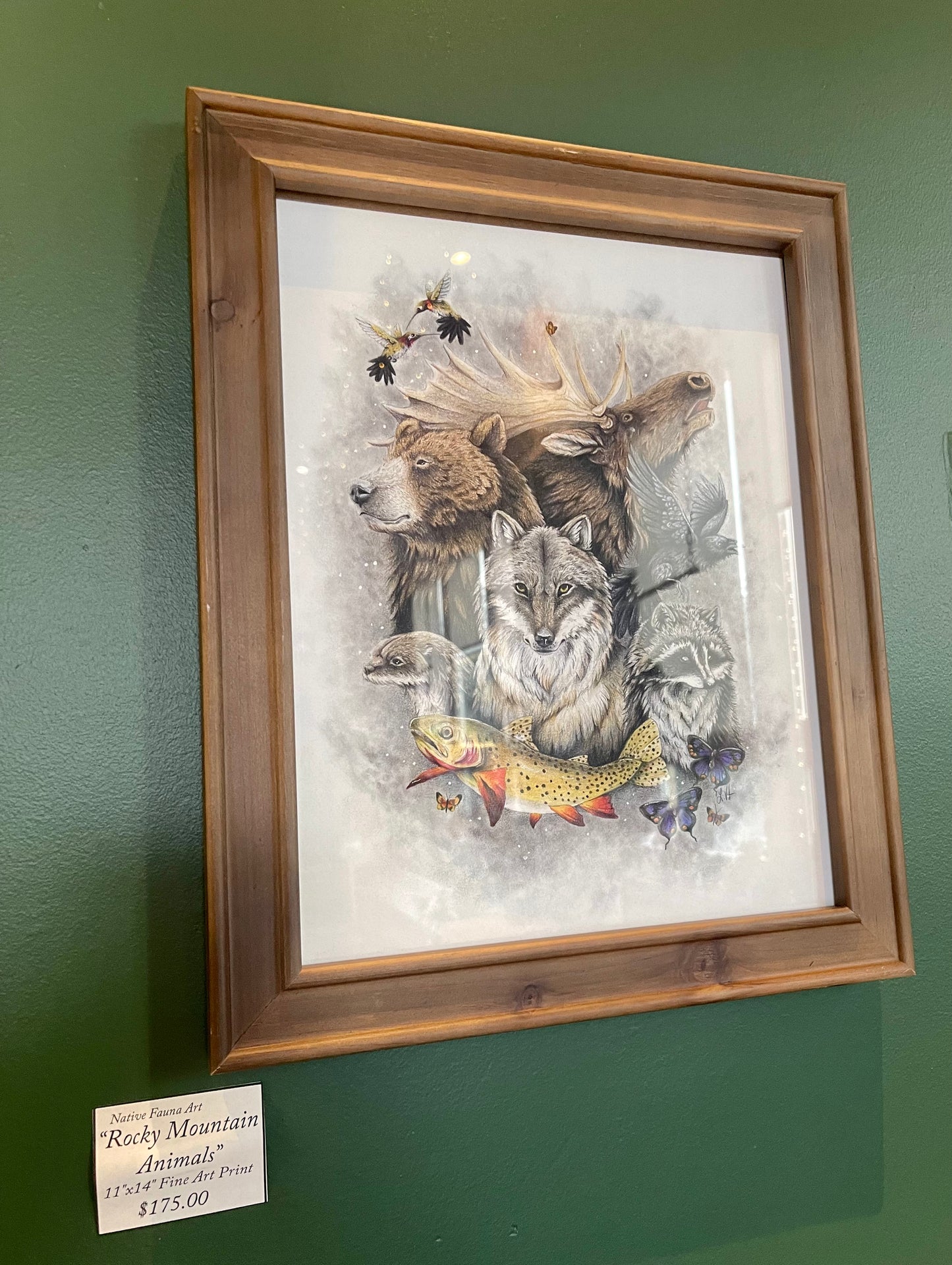 Native Fauna Art- 11"x14" Framed Rocky Mountain Animals Print