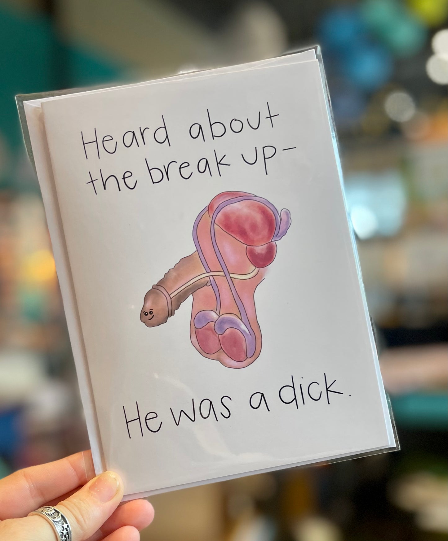 Christine Borst- Penis and Nuts- Heard about the Break Up- He was a Dick. Card