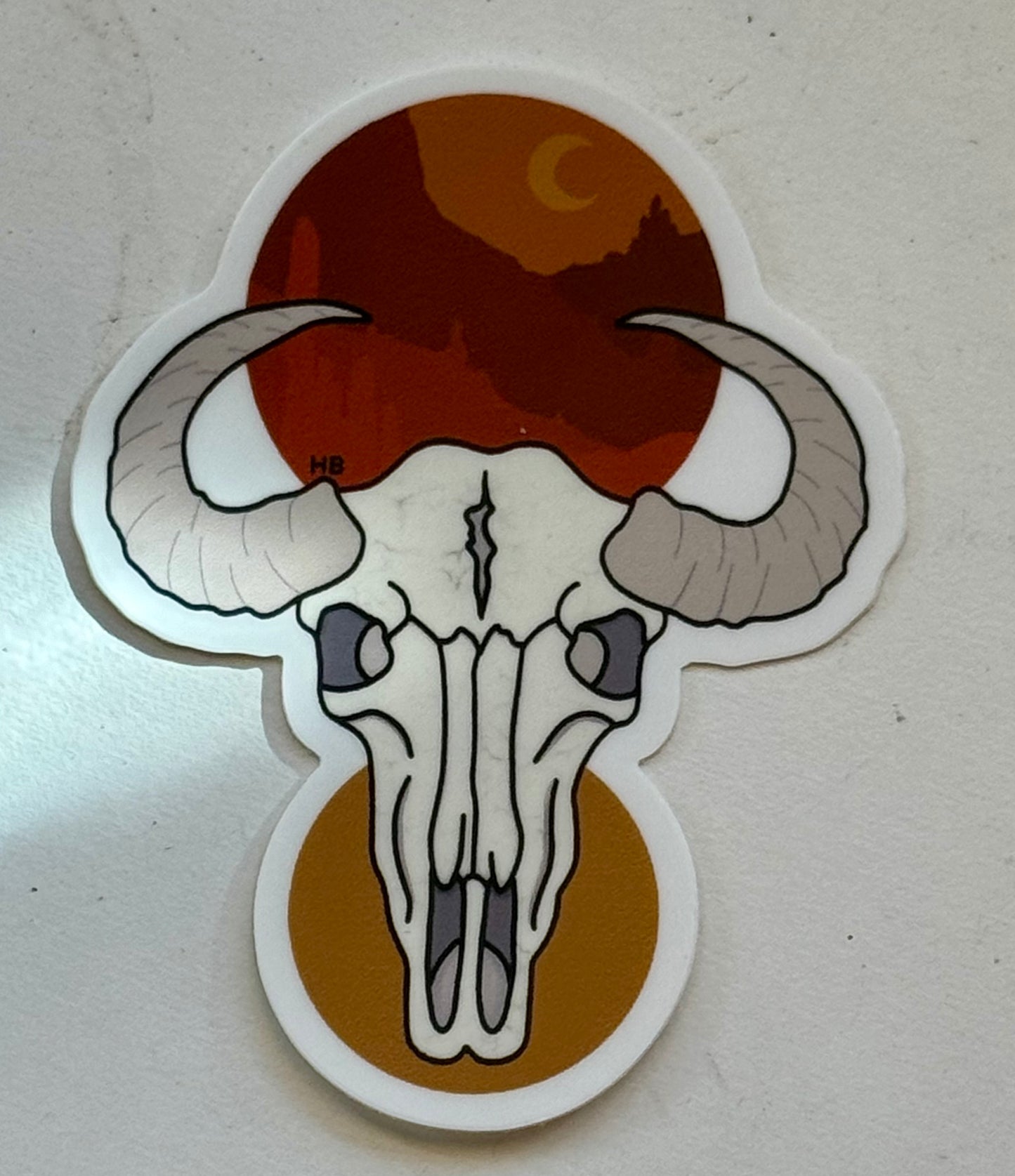 Huckleberry Beads- Landscape Skull Sticker