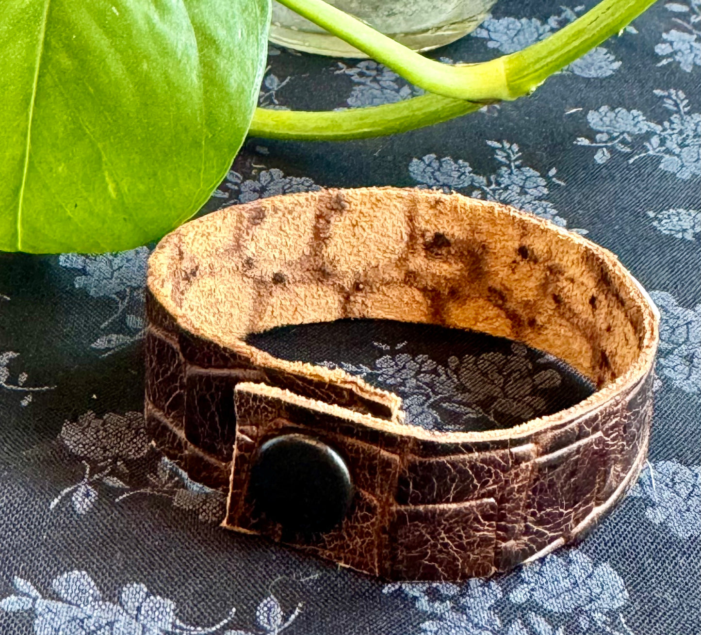 Joni Krueger- Embossed Cow Hide and Cobra Leather Bracelet