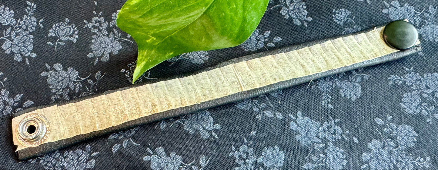 Joni Krueger- Deer Hide and Cobra Leather Snap Bracelet