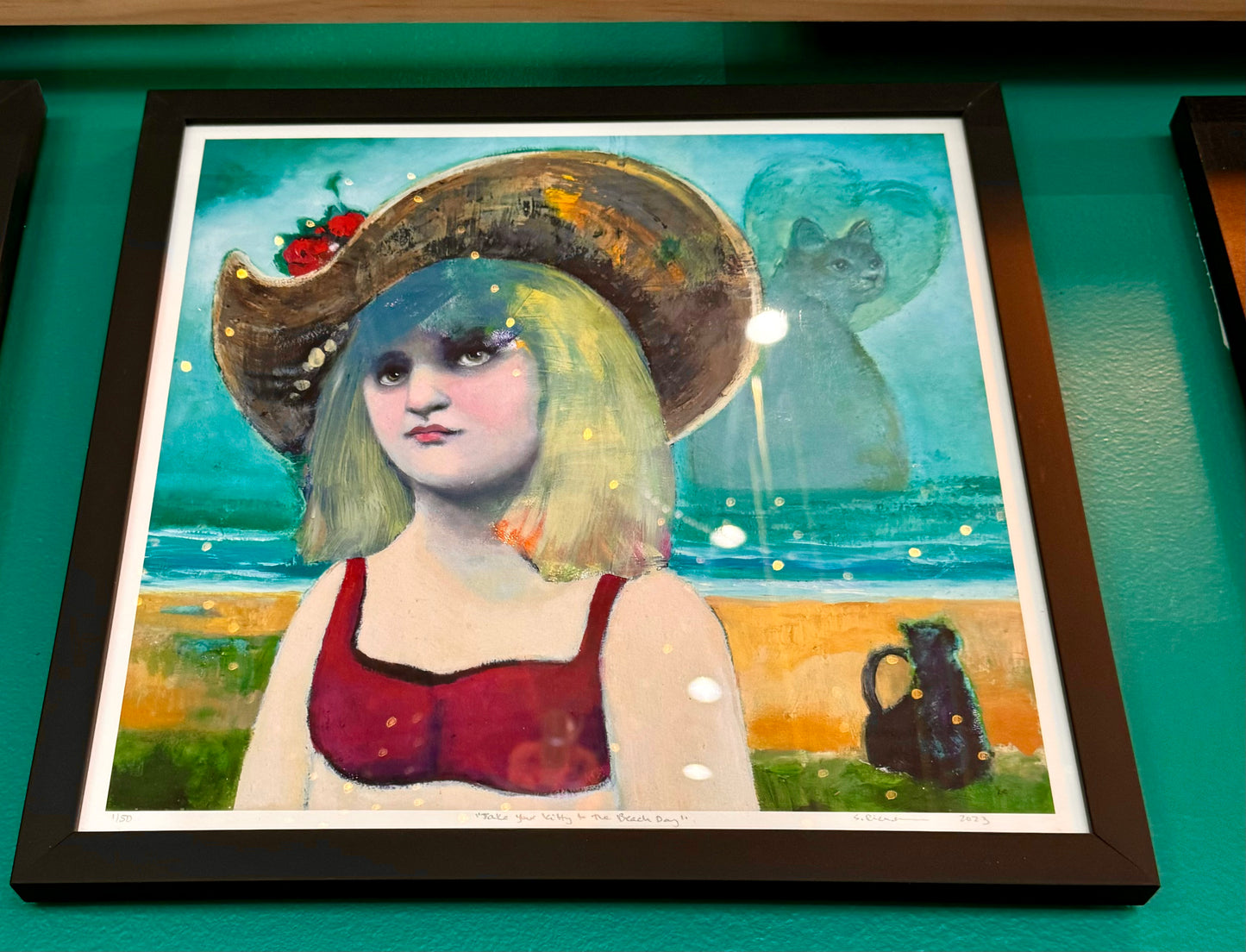 Shannon Richardson Art- Limited Edition Giclee Print- Bring Your Kitty to Beach Day