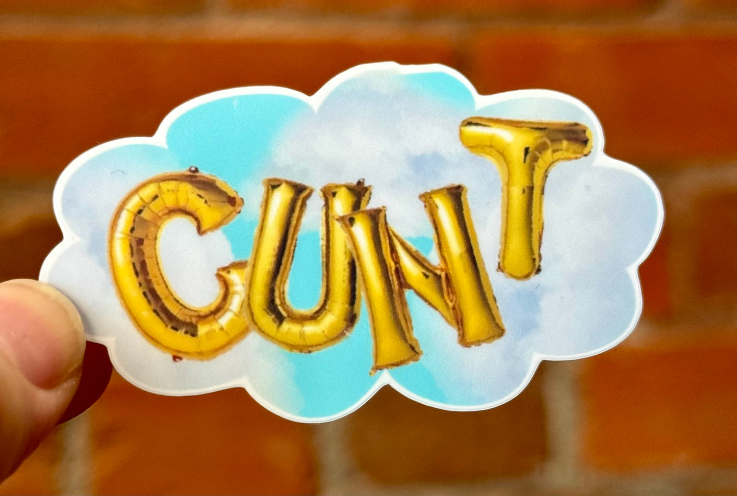 CUNT Gold Balloon Sticker