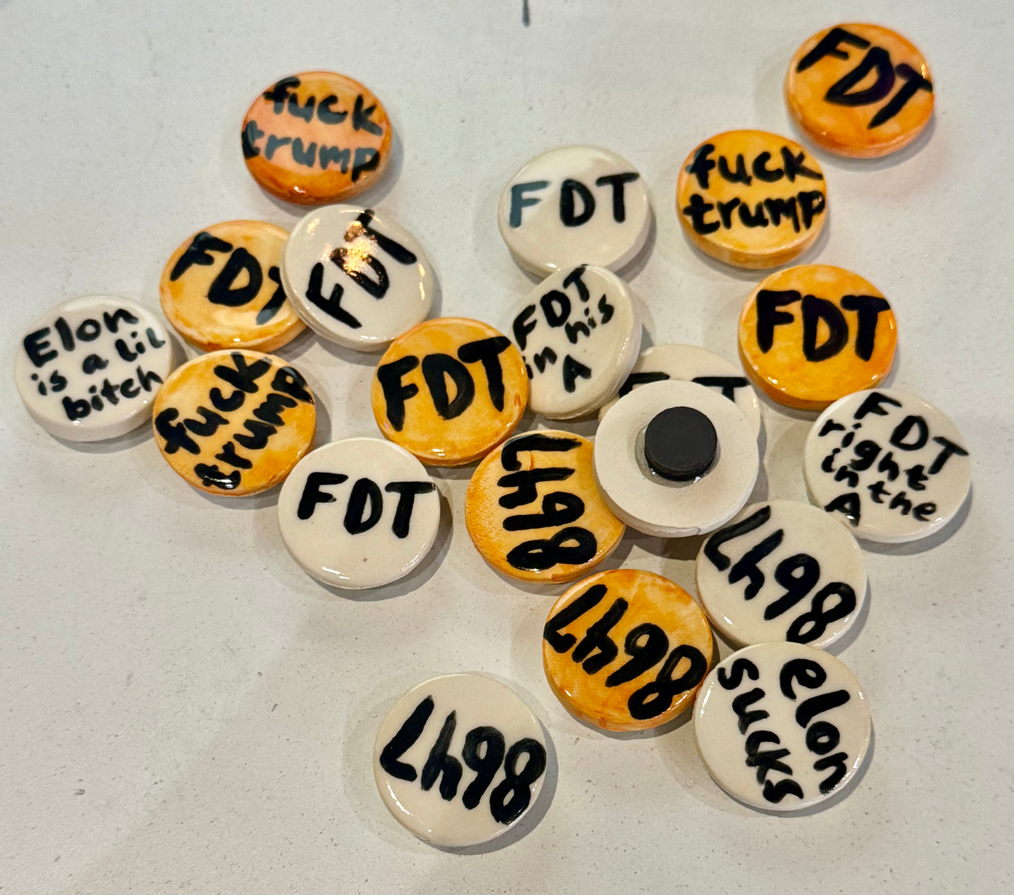 Nitra Olsen Ceramics- Anti-Trump Magnets