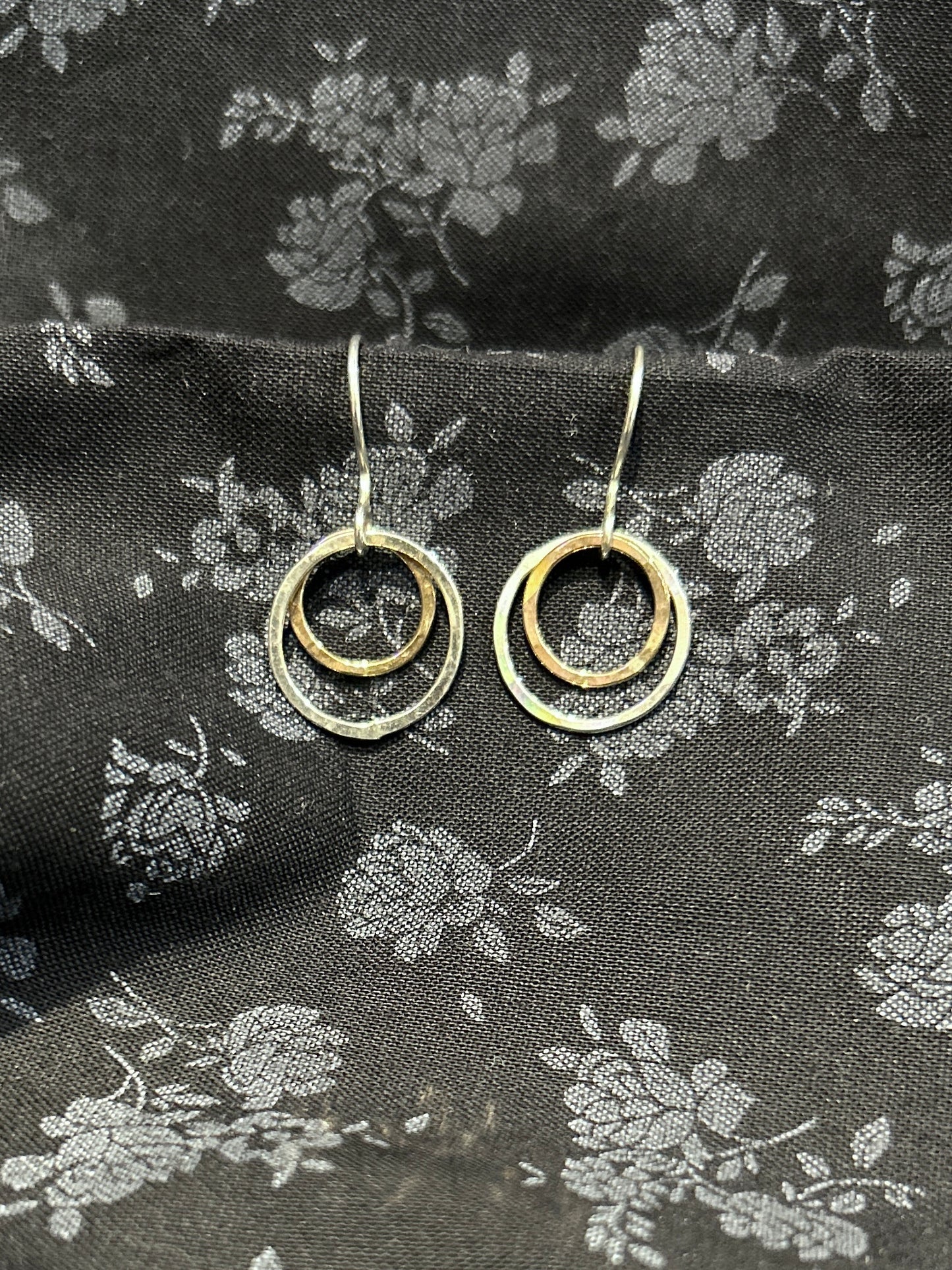Tactile Studios- Sterling and brass Hoops