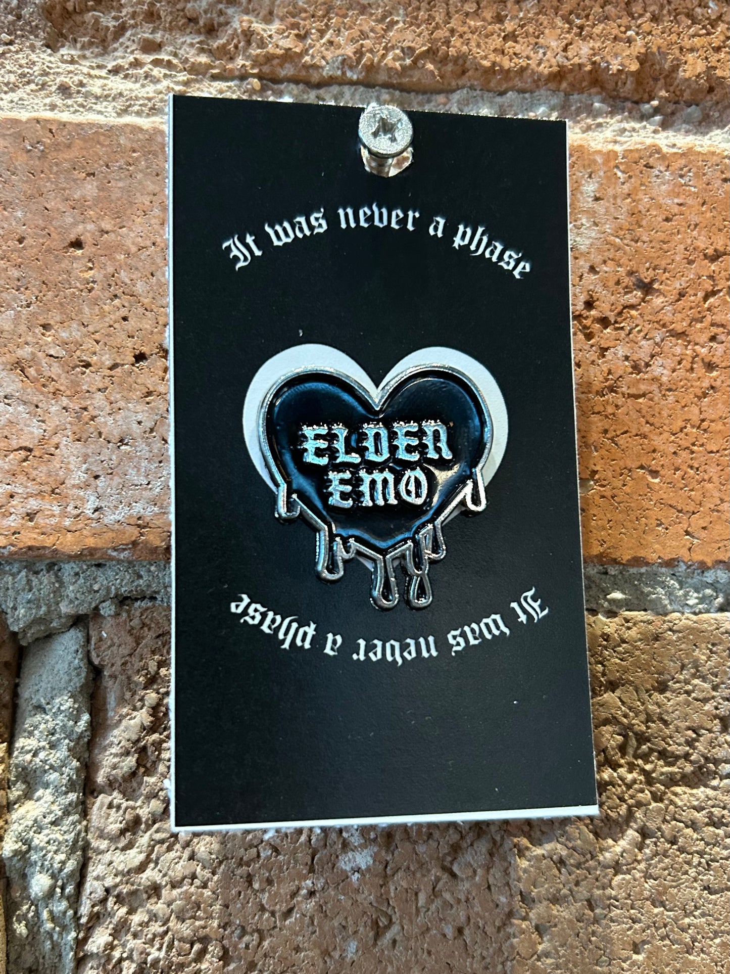 Punk & Funk- Enamel Pin- Elder Emo Bleeding Heart