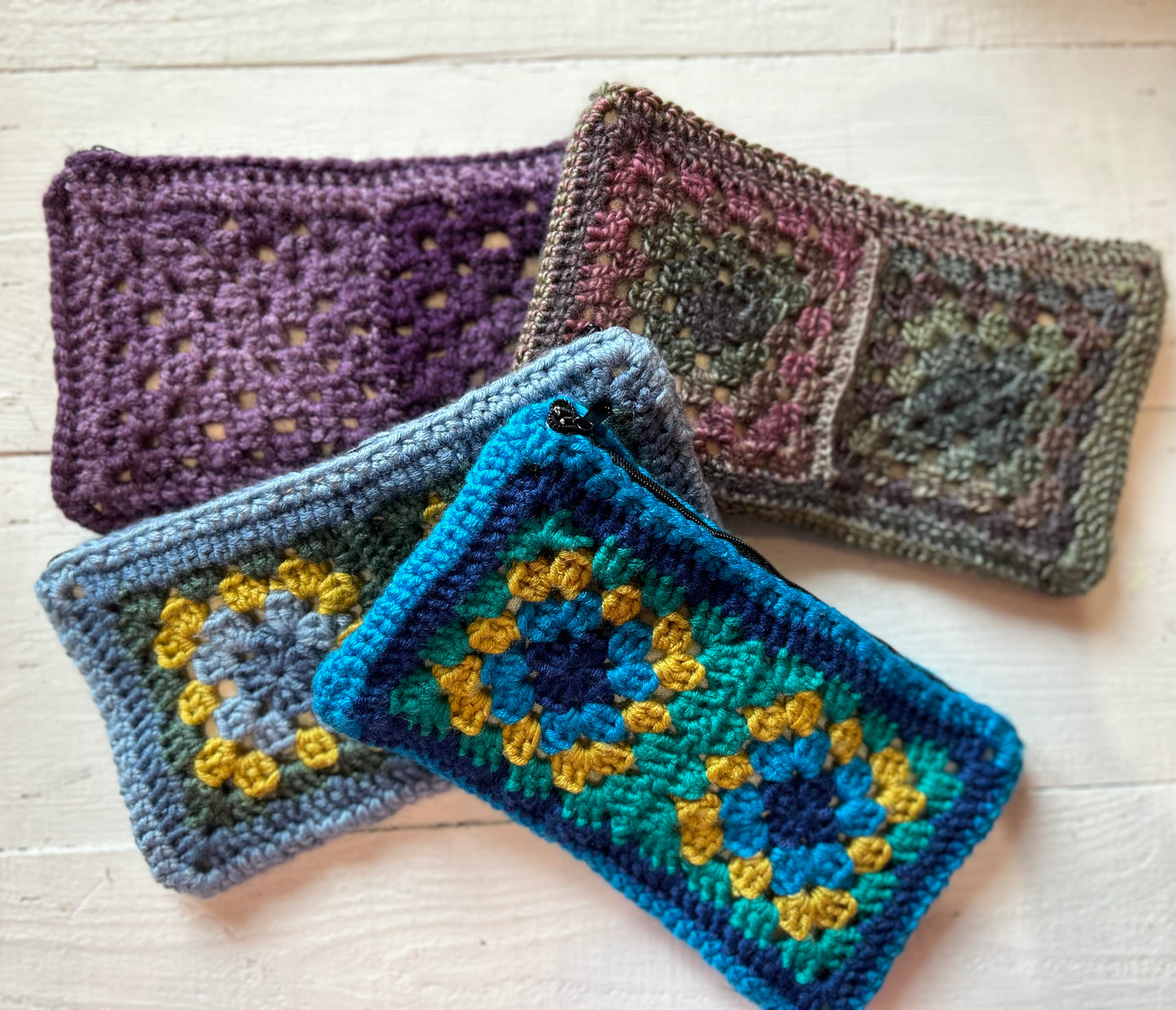 Knots & Crafts by Mikayla Granny Square Zipper Pouch