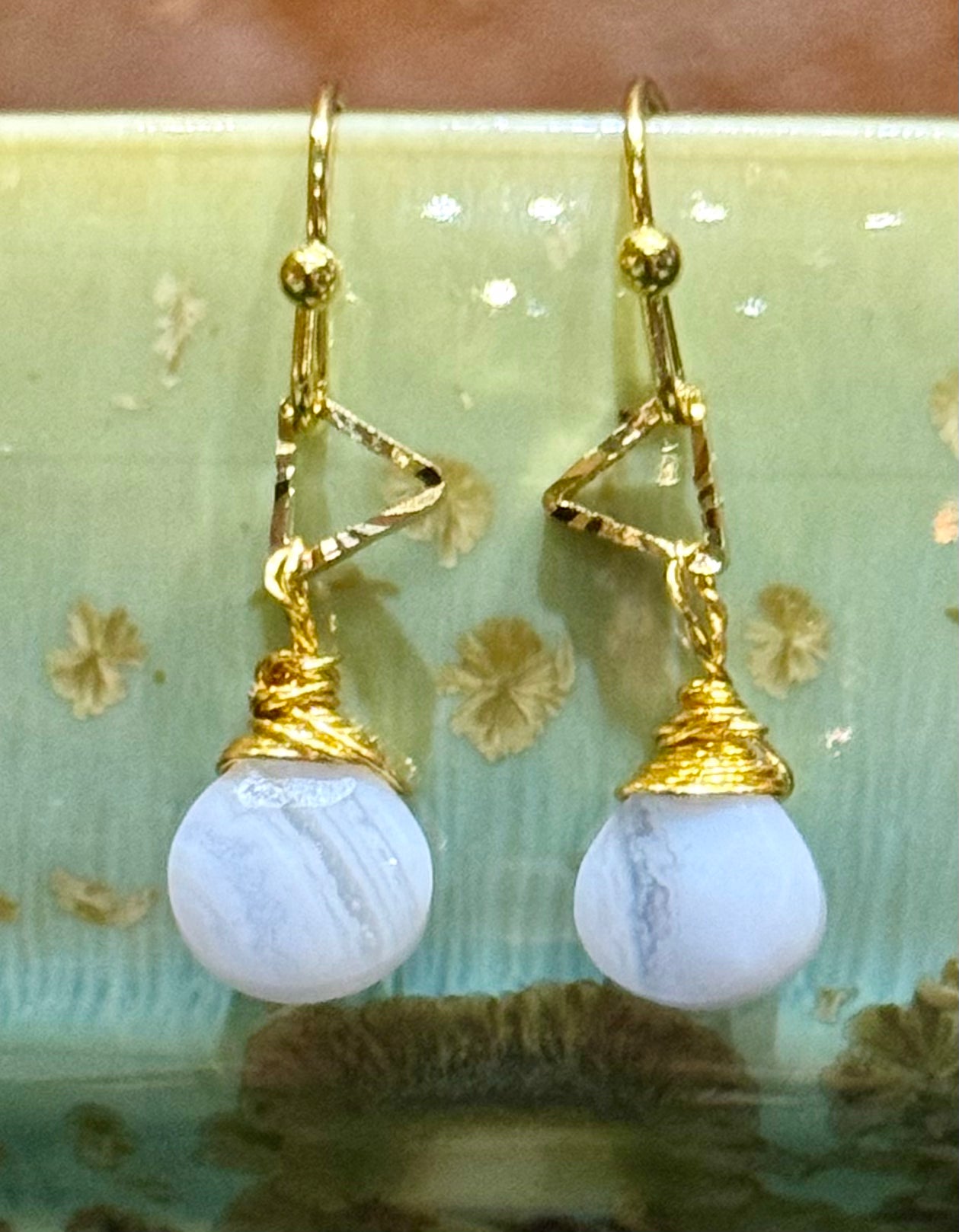 Blossom Designs Blue Lace Agate Earrings