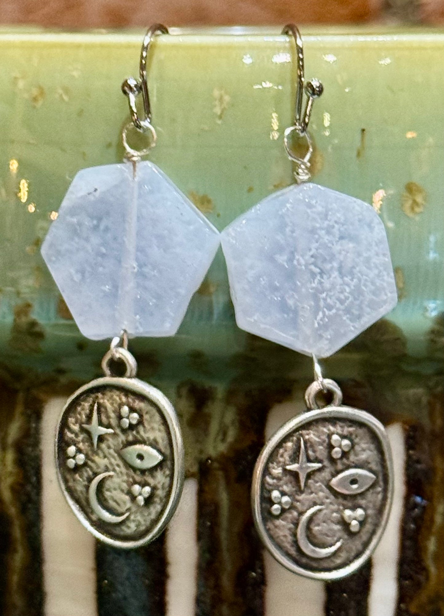 Blossom Designs Quartz Moon Earrings