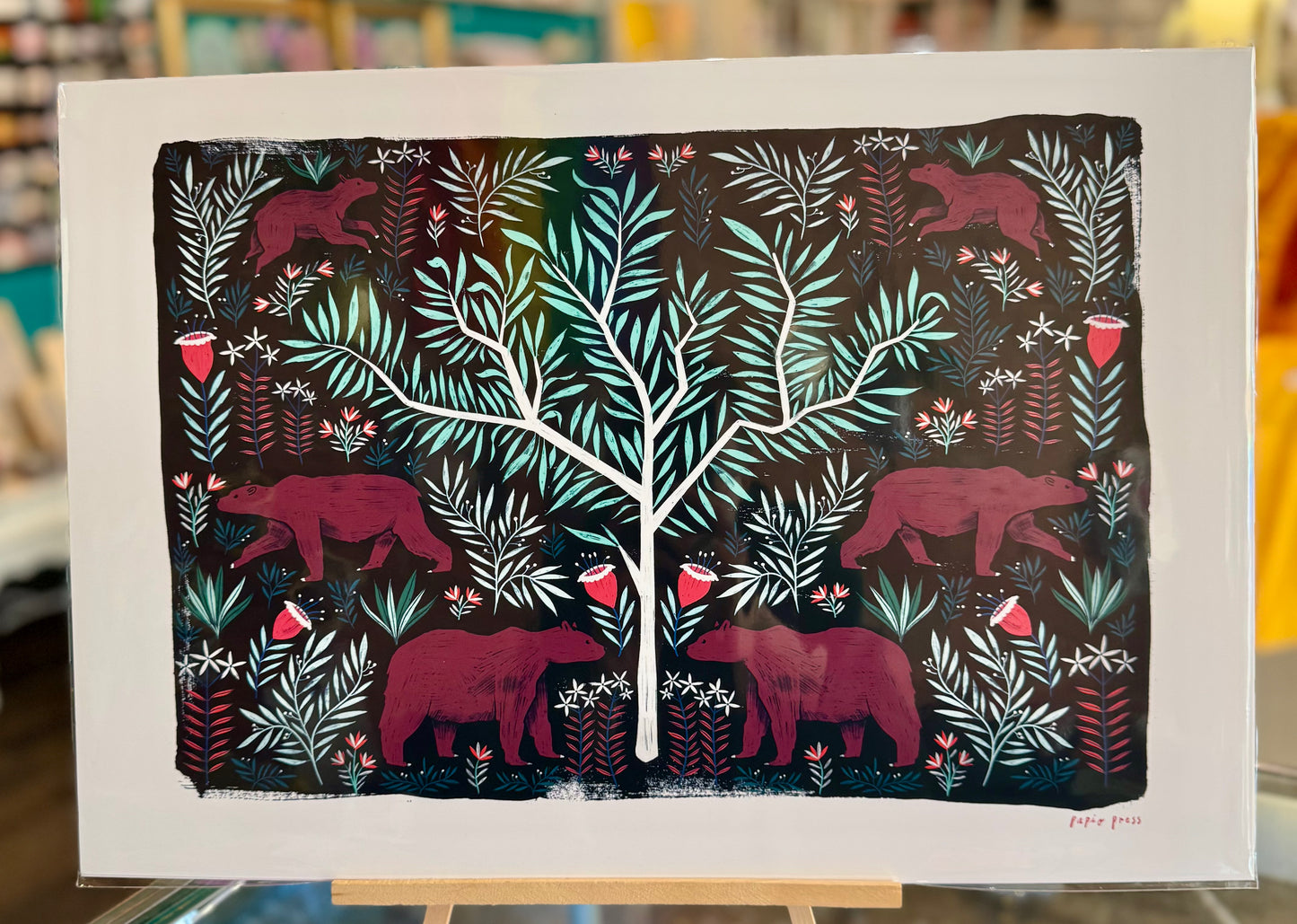 Olympia- Papio Press: Folk Bears Art Print