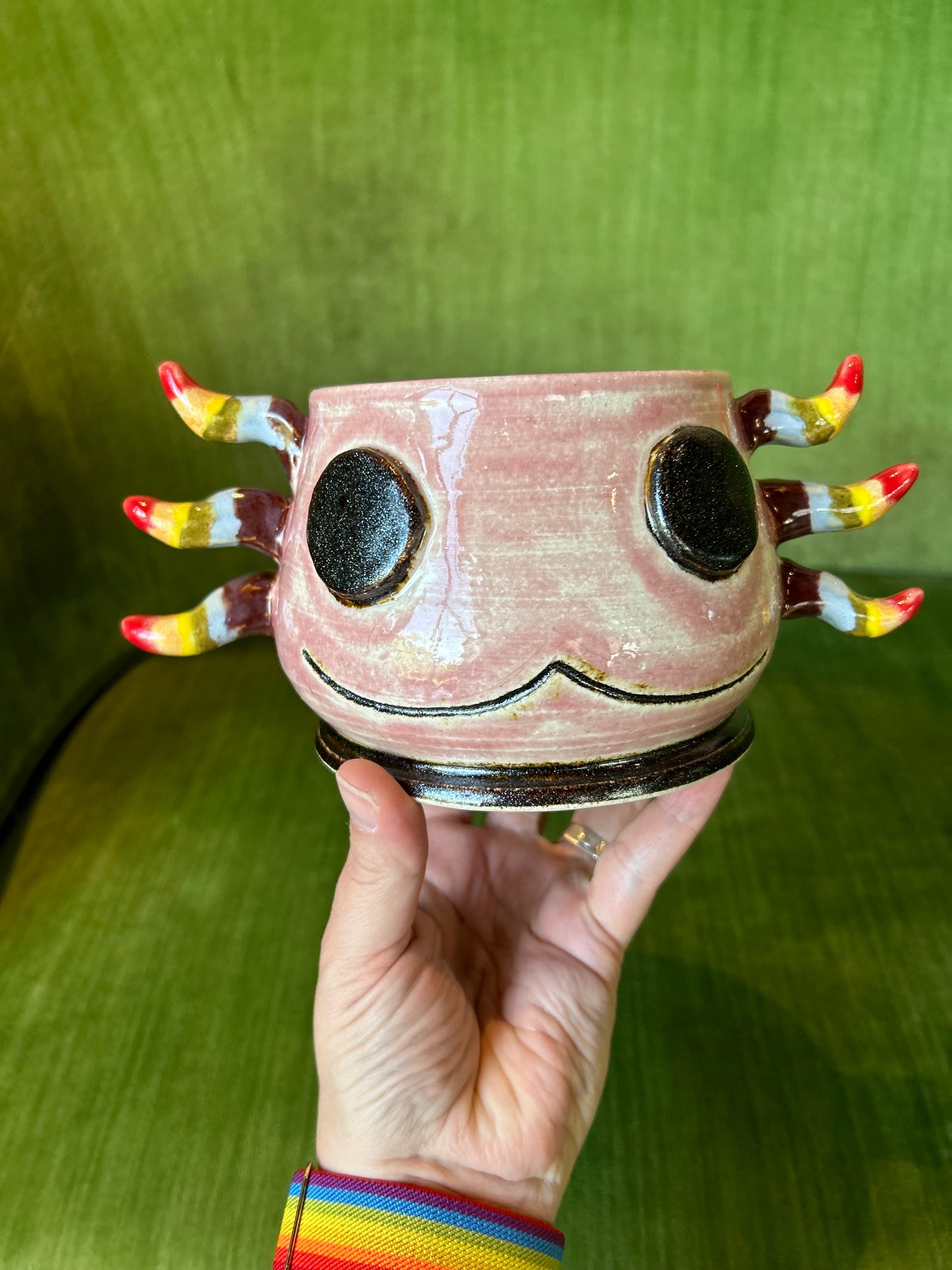 Spunky Sloth Ceramics- Axolotl Planter