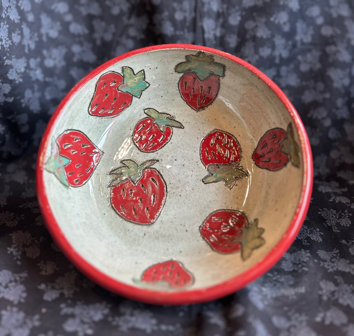 Nitra Olsen Ceramics- Strawberry Bowl 8"