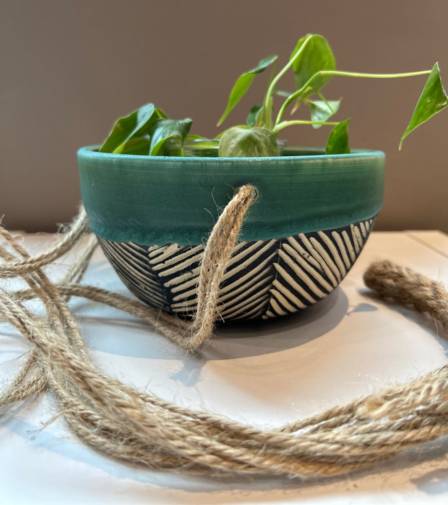 Veronica PremDas Sgraffito Hanging Planter