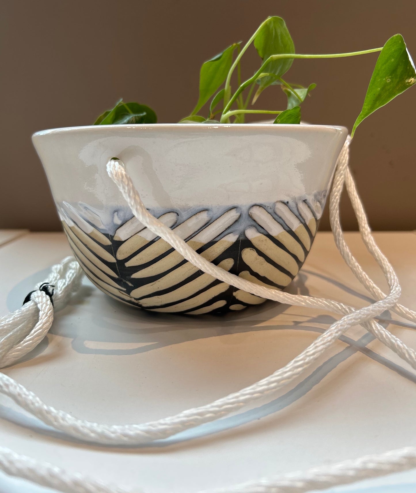 Veronica PremDas Sgraffito Hanging Planter