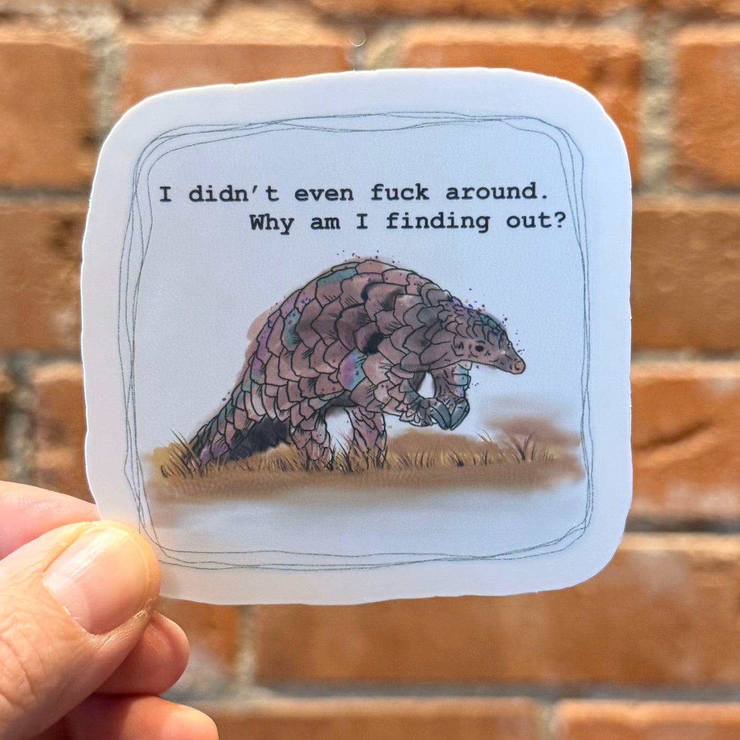 Andromeda Handworks Sticker- Pangolin Finding OUt