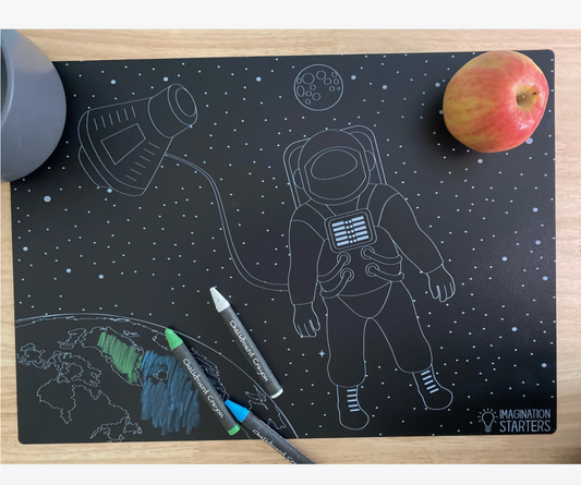 Imagination Starters- Reusable Coloring Placemats: Astronaut