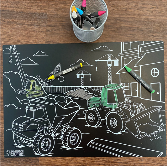 Imagination Starters- Reusable Coloring Placemats: Construction