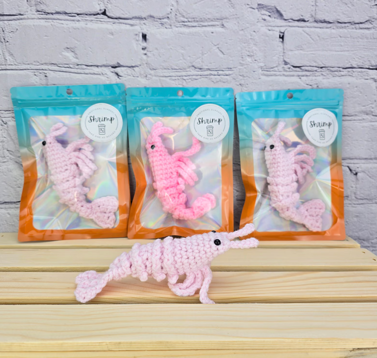 The Salty Stitchery- Emotional Support Shrimp