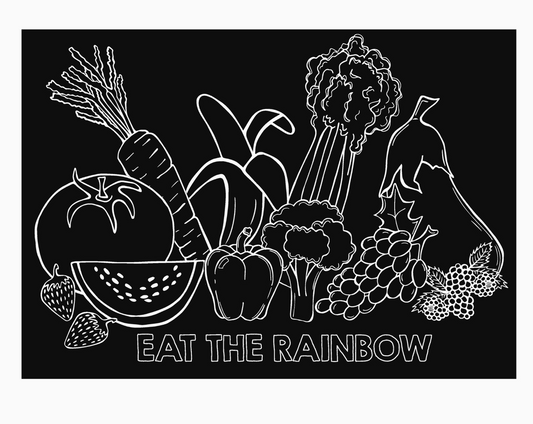 Imagination Starters- Reusable Coloring Placemats: Eat the Rainbow