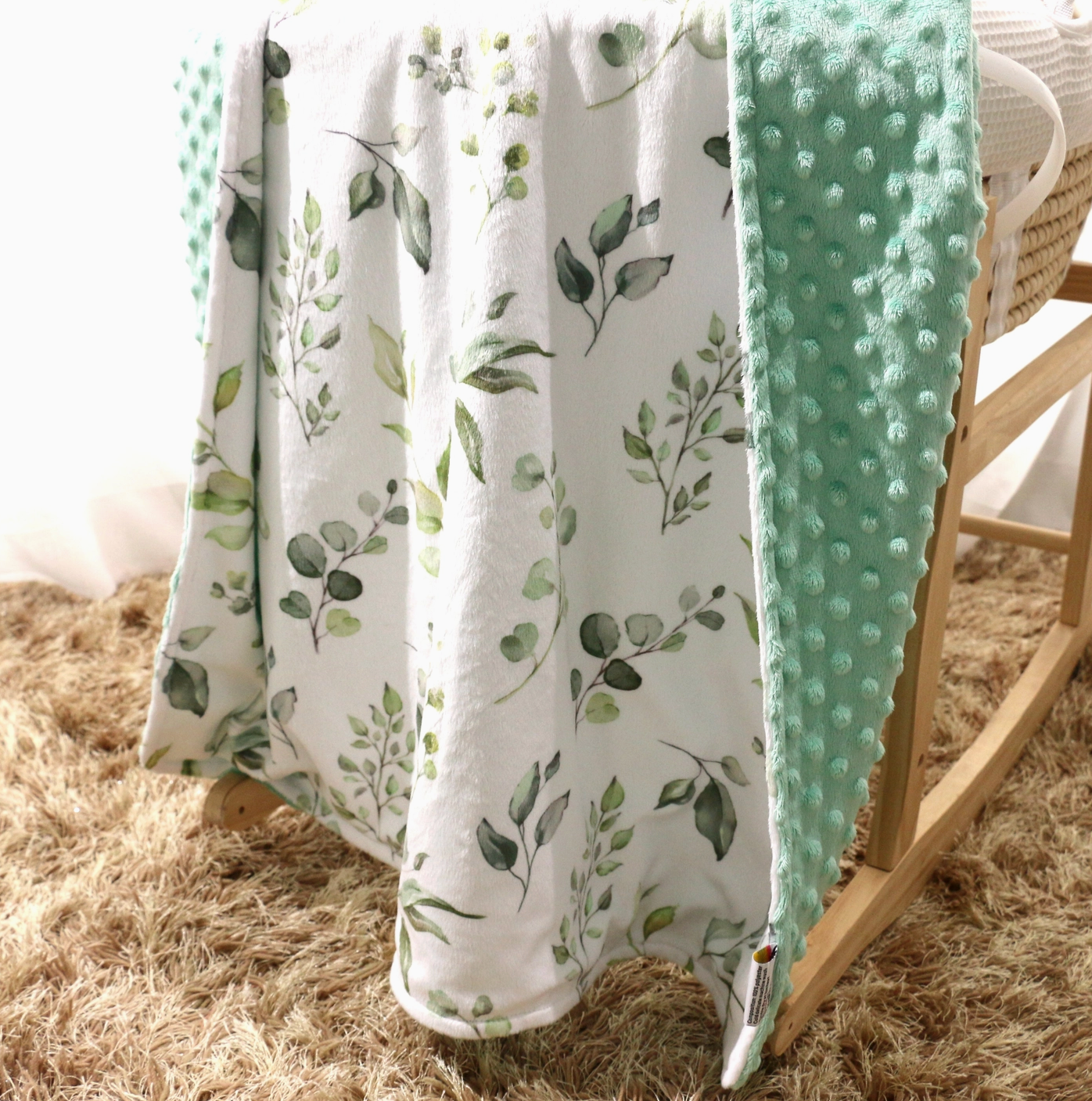 Honey Lemonade- Minky Baby and Toddler Blanket- Eucalyptus