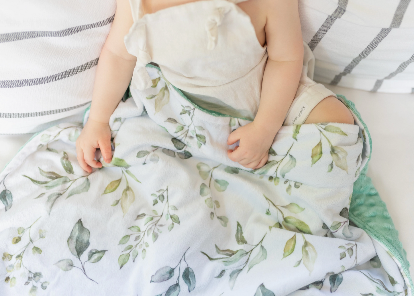 Honey Lemonade- Minky Baby and Toddler Blanket- Eucalyptus