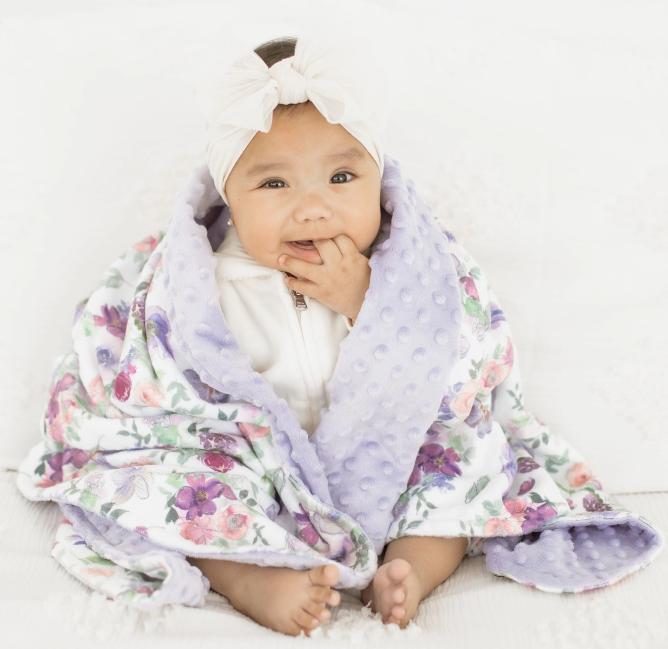 Honey Lemonade- Minky Baby and Toddler Blanket- Dreamy Petals