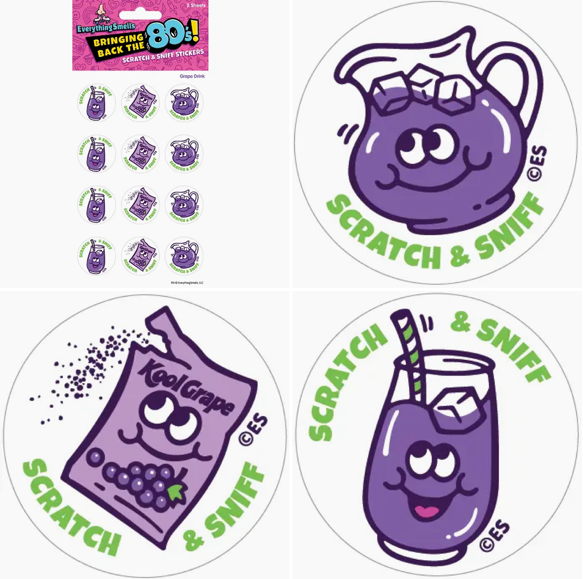 Everything Smells- Scratch & Sniff Sticker Sheets- Grape Drink
