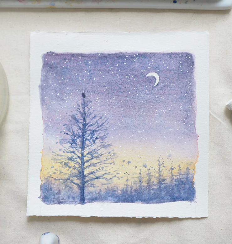 Ivywild Studio- 8"x8" Watercolor Print- Twinkle Stars