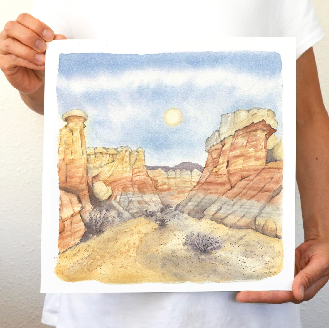 Ivywild Studio- 8"x8" Watercolor Print- Paint Mines Interpretive Park