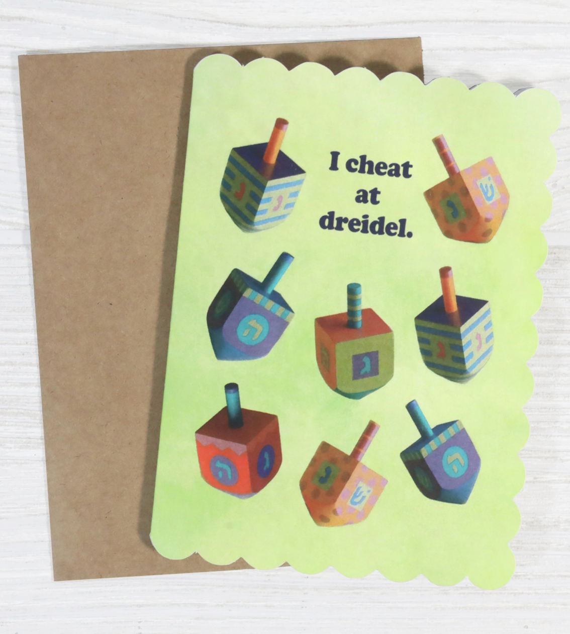 Bad Betty-Hanukkah Card- I Cheat At Dreidel