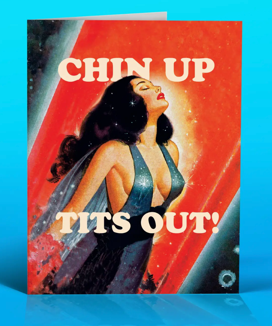 OffensiveDelightful Space Tit's Support Greeting Card
