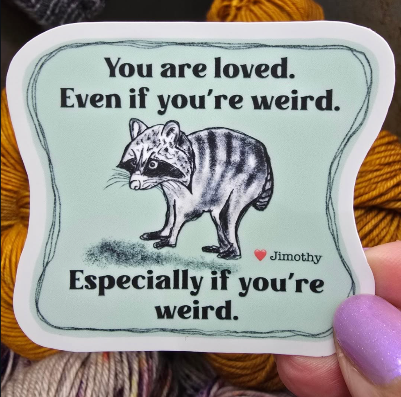 Andromeda Handworks Sticker- Jimothy Raccoon