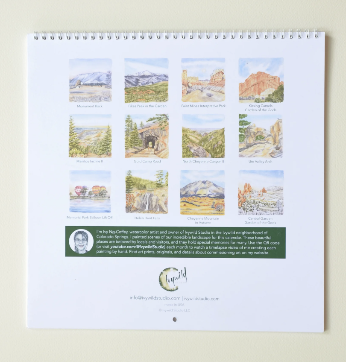 Ivywild Studio- 2027 Colorado Springs The Great Outdoors Wall Calendar