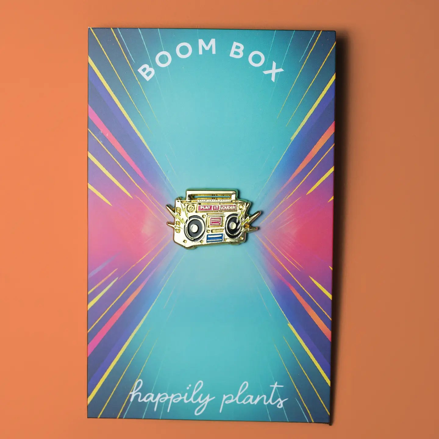Happily Plants- Boombox Enamel Pin