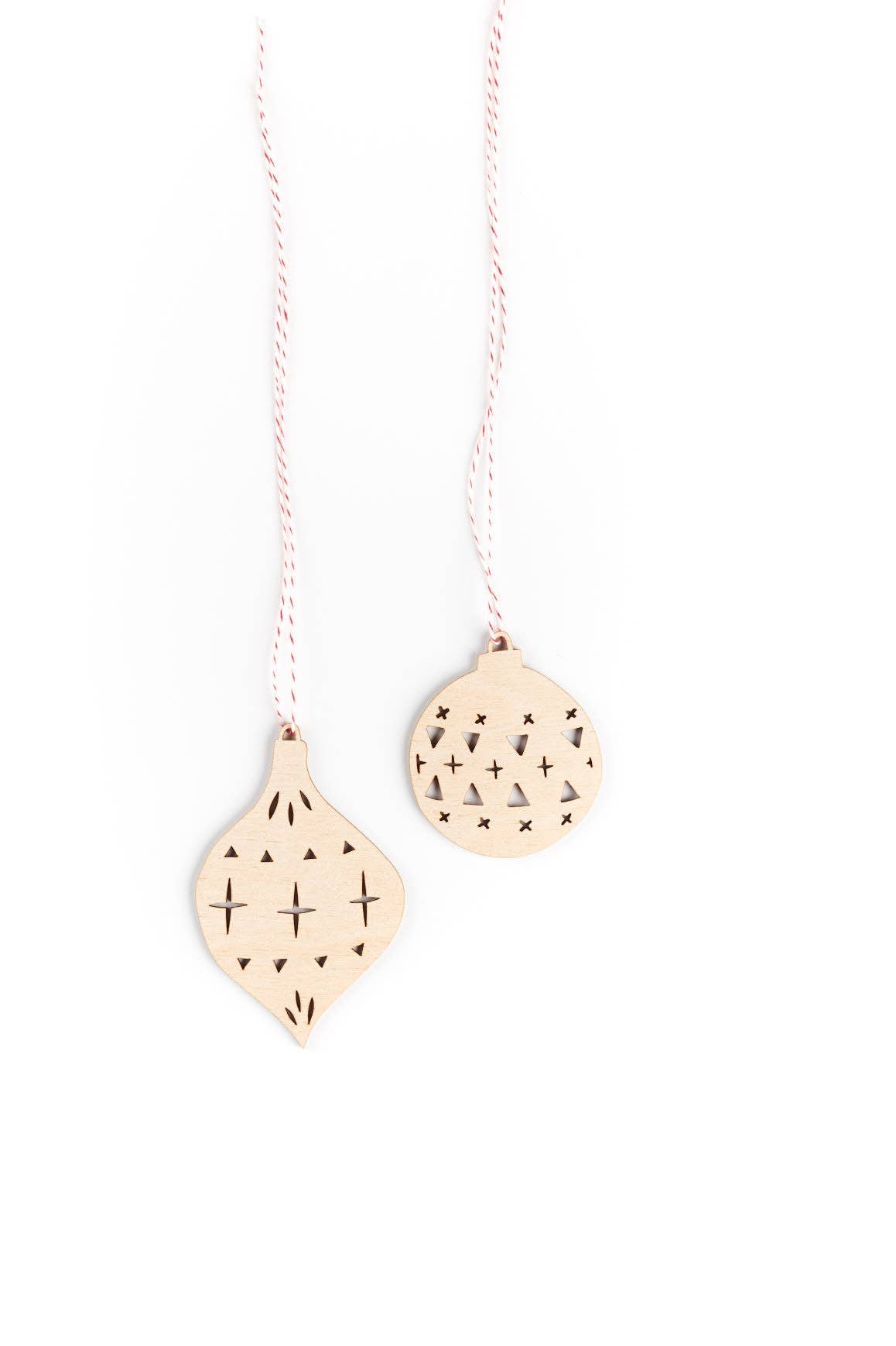 Light + Paper Traditional Bauble Wooden Ornaments
