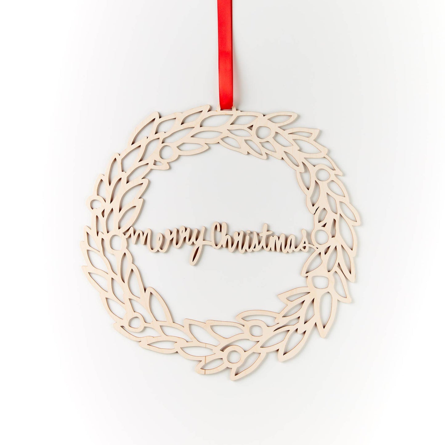 Light + Paper Merry Christmas Wooden Wreath