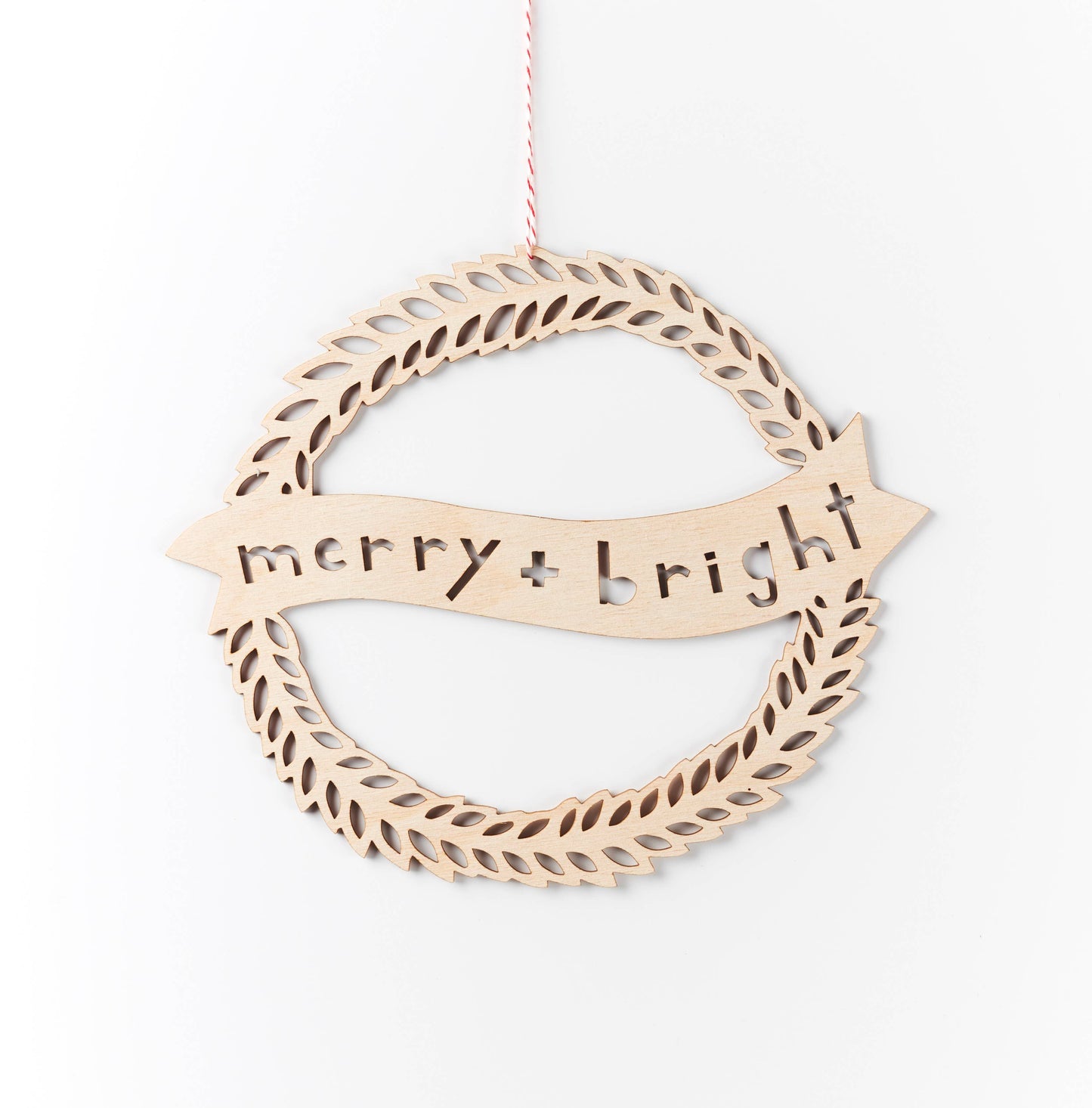 Light + Paper Merry + Bright Wooden Wreath
