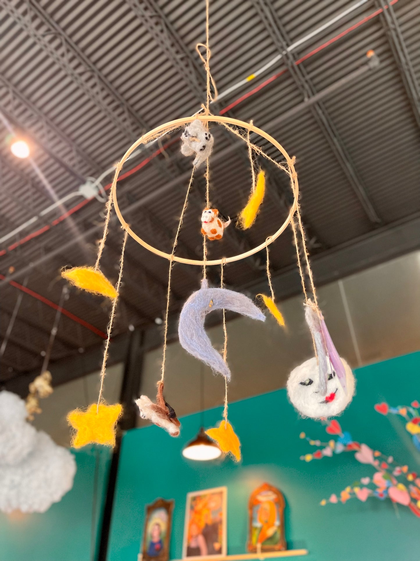 Keely Krueger- Handcrafted Felted Moss Mobiles