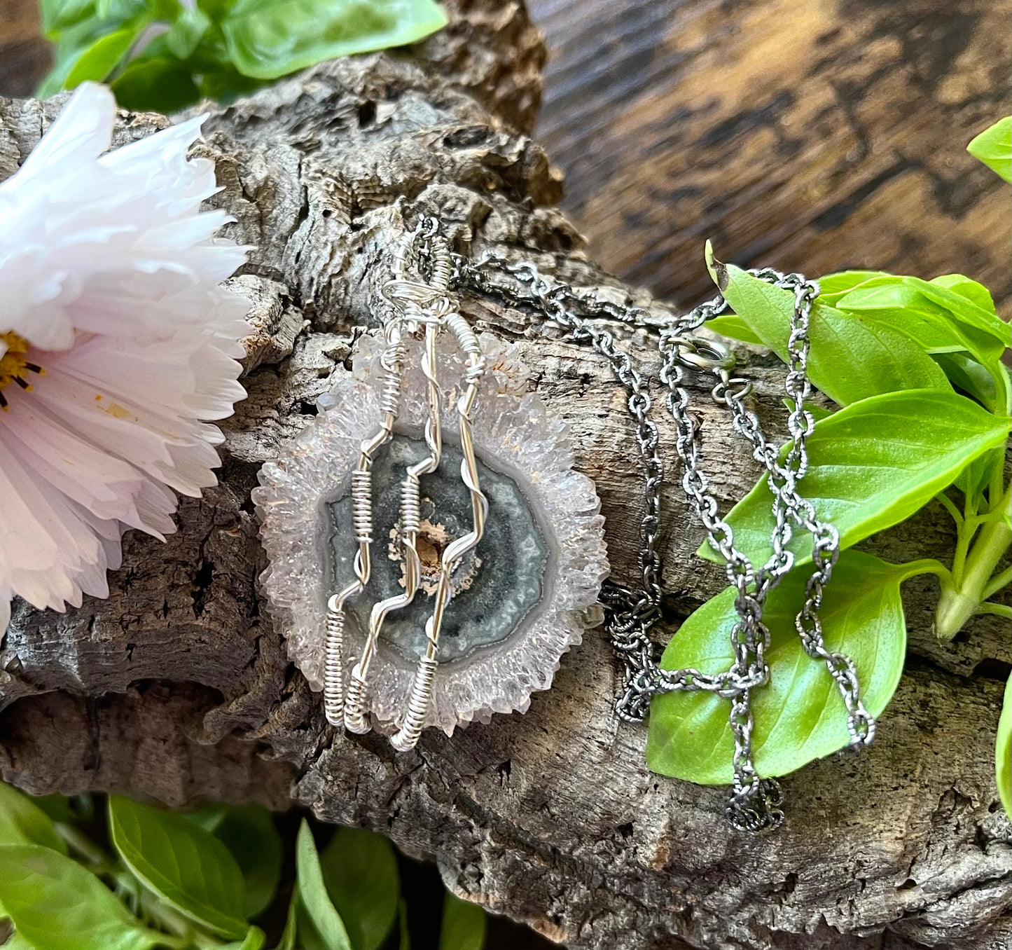 Blossom Designs Amethyst Flower Wire Wrapped Necklace