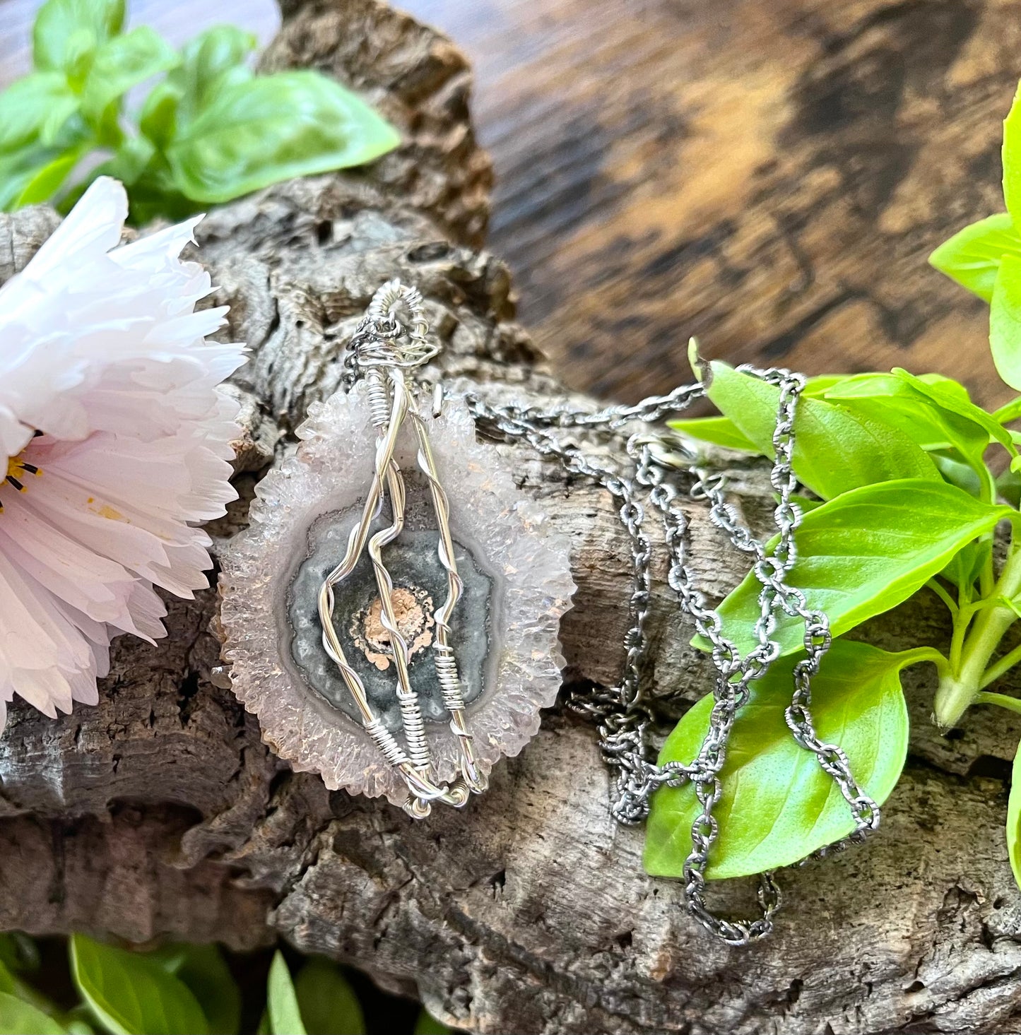 Blossom Designs Amethyst Flower Wire Wrapped Necklace