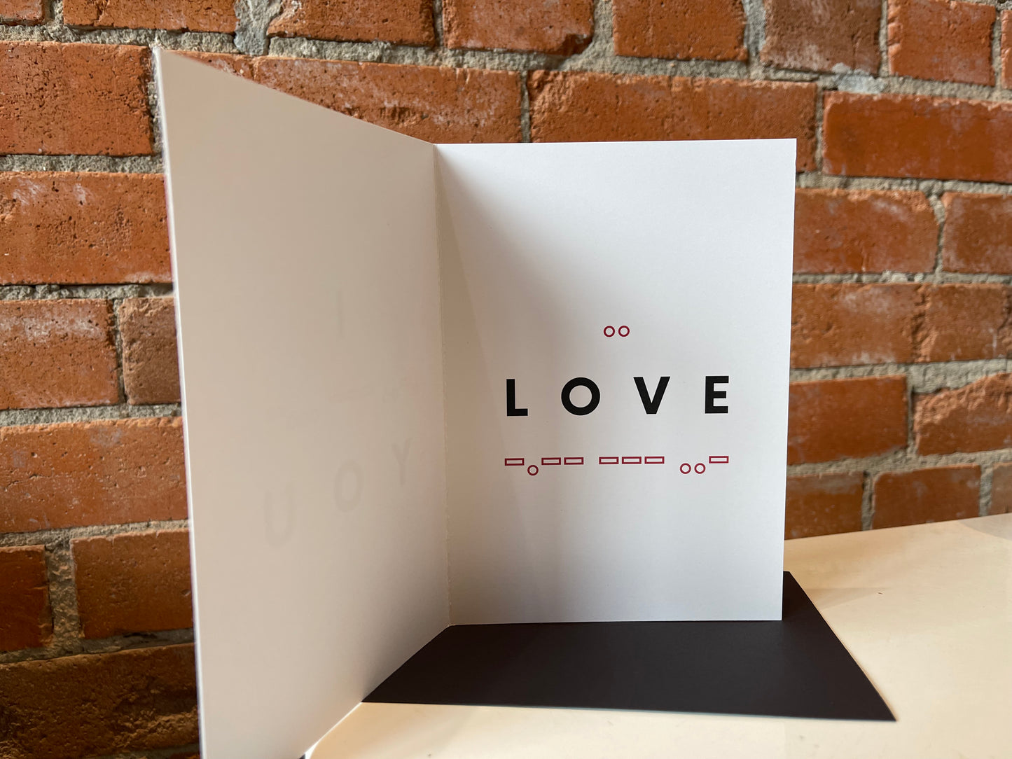 Morse & Mantra- Morse Code Greeting Card- I "Love" You