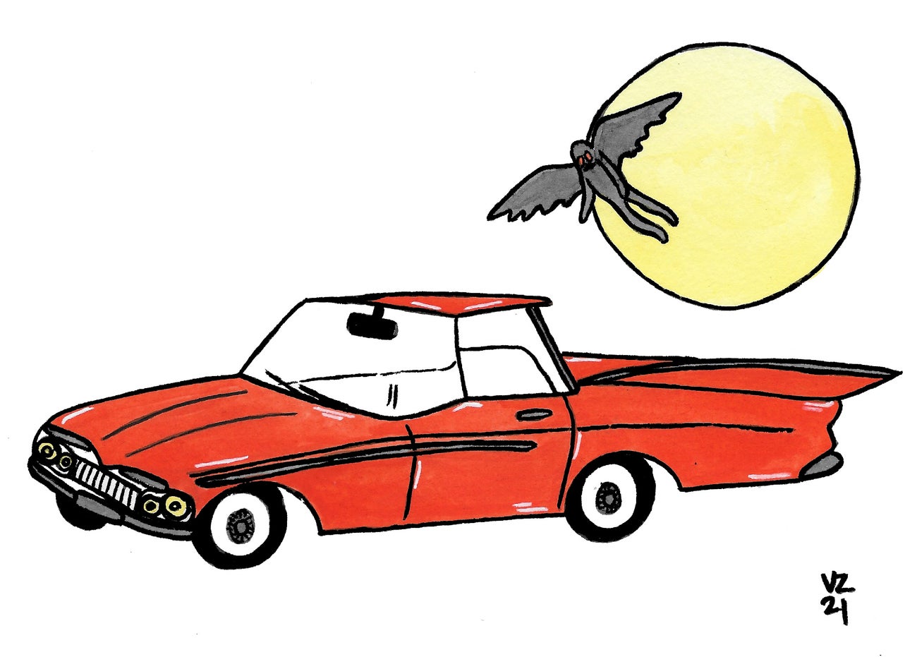 VanZayton Arts- Mothman Sighting 5x7 Print