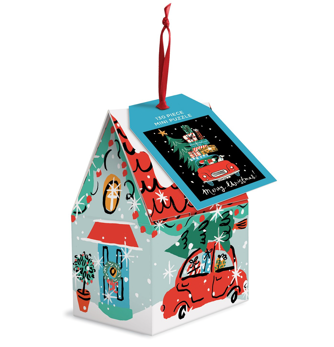 130 pc Christmas Car Puzzle Ornament