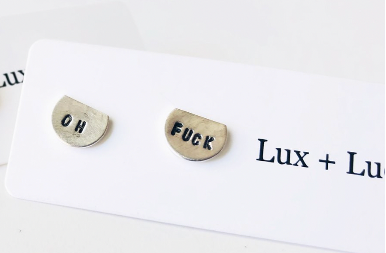 Lux + Luca Jewelry Co. OH F*CK Post Earrings