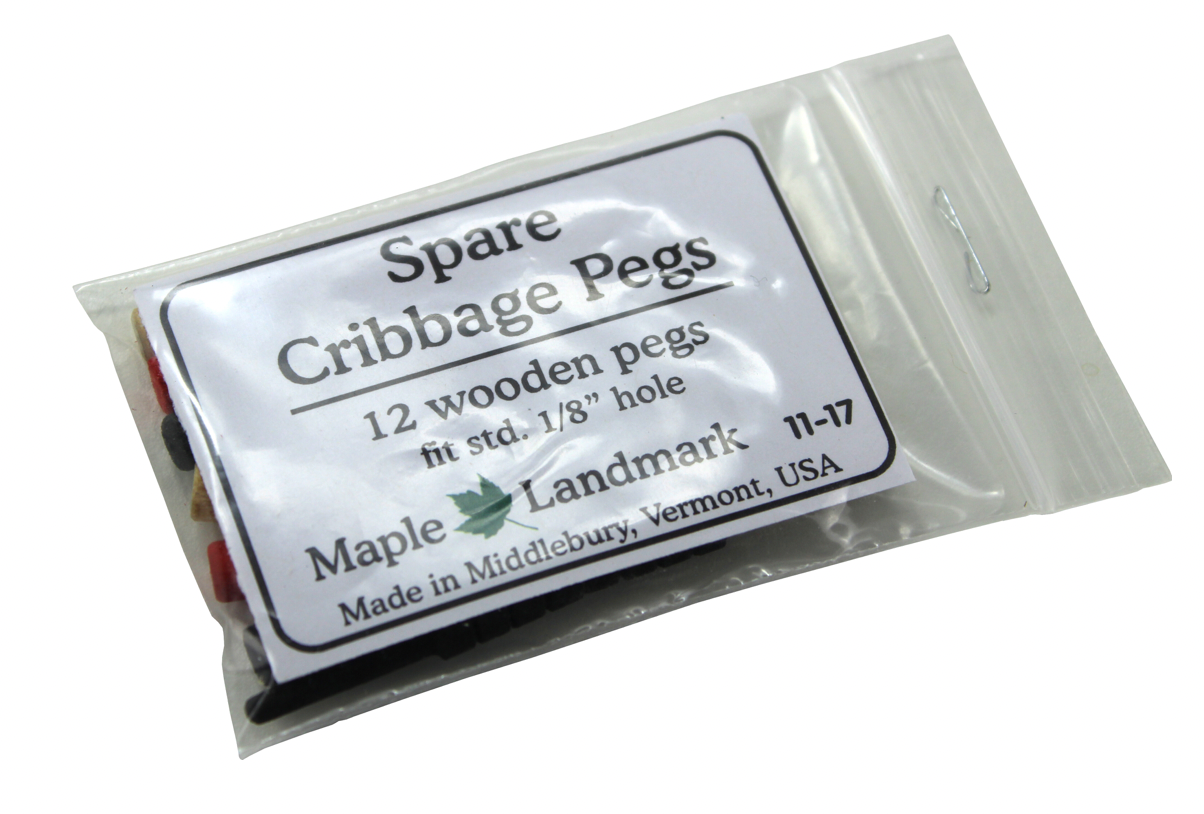 Maple Landmark Cribbage Board Spare Pegs
