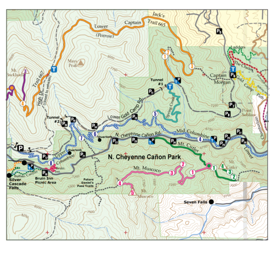 Pocket Pals Trail Maps- North Cheyenne Canon Area Trail Map #3