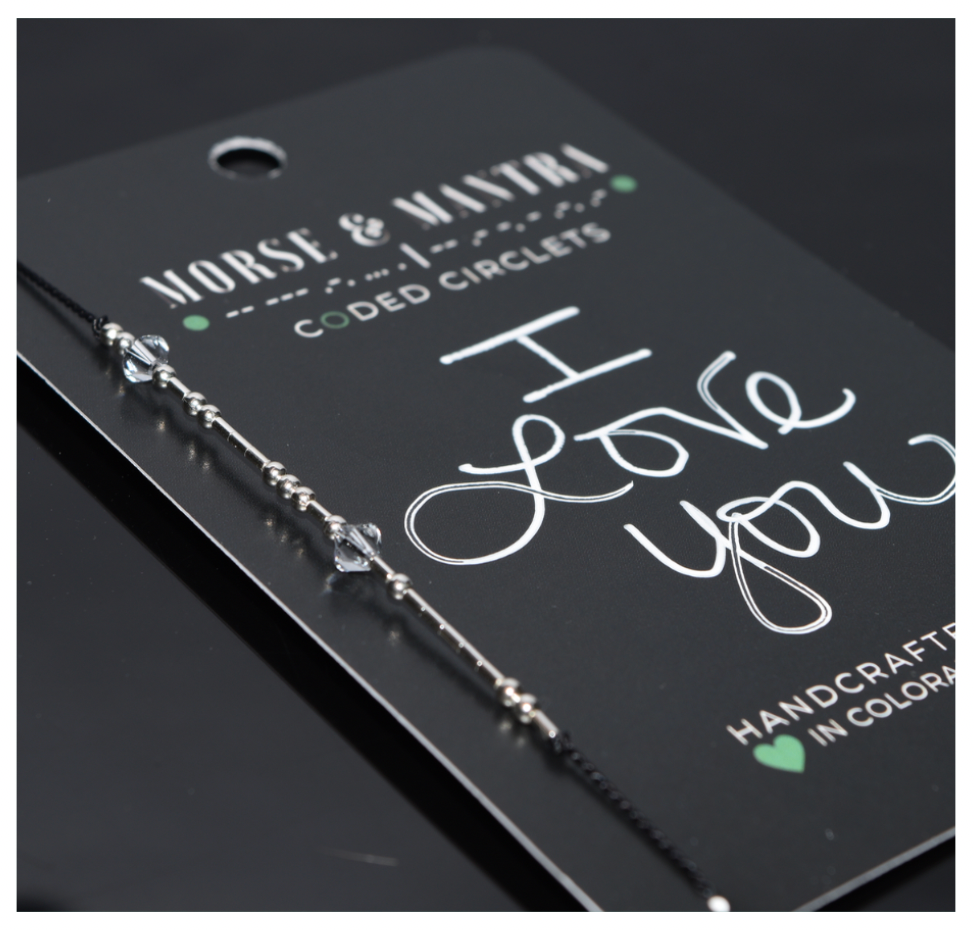 Morse & Mantra- Morse Code Circlets- I Love You Bracelet