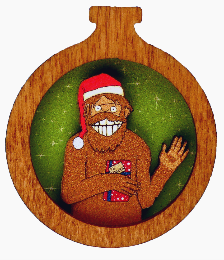 20 Leagues Waving Santa Sasquatch Ornament